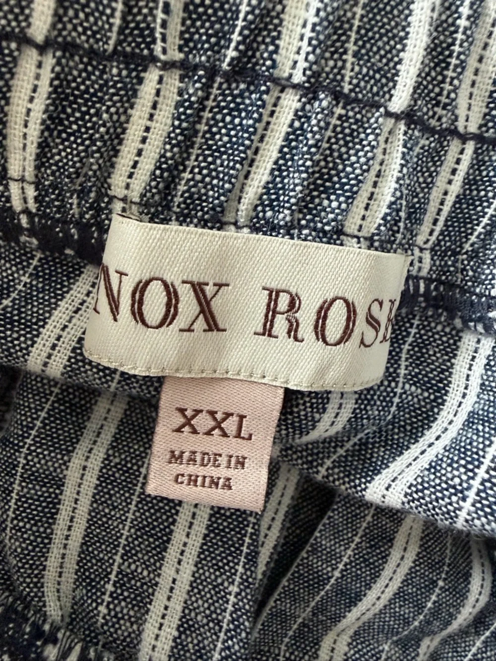 Knox Rose Linen Blend Striped Wide Leg Paper-bag Boho Belted Pants Size XXL - Picture 6 of 7